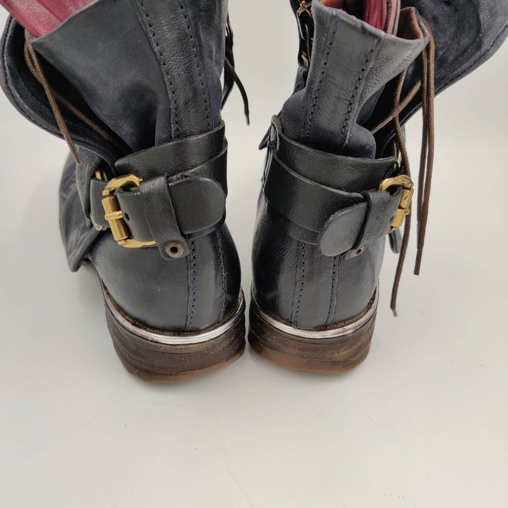 Free People A.S.98 Emerson Engineer Boots in Blue 38 7.5 8 - Picture 6 of 10